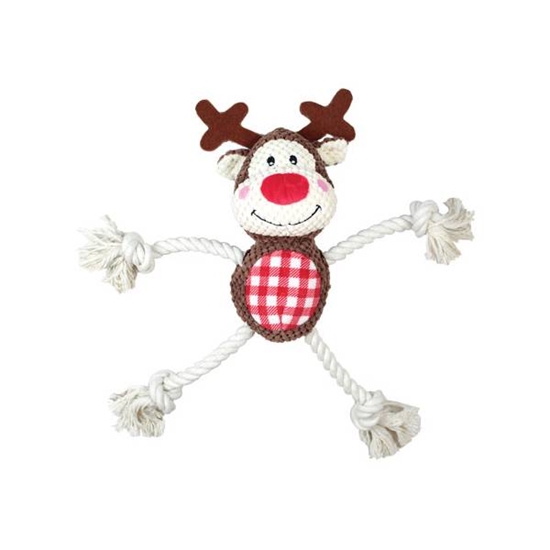 Picture of Christmas Reindeer Rope Dog Soft Toy